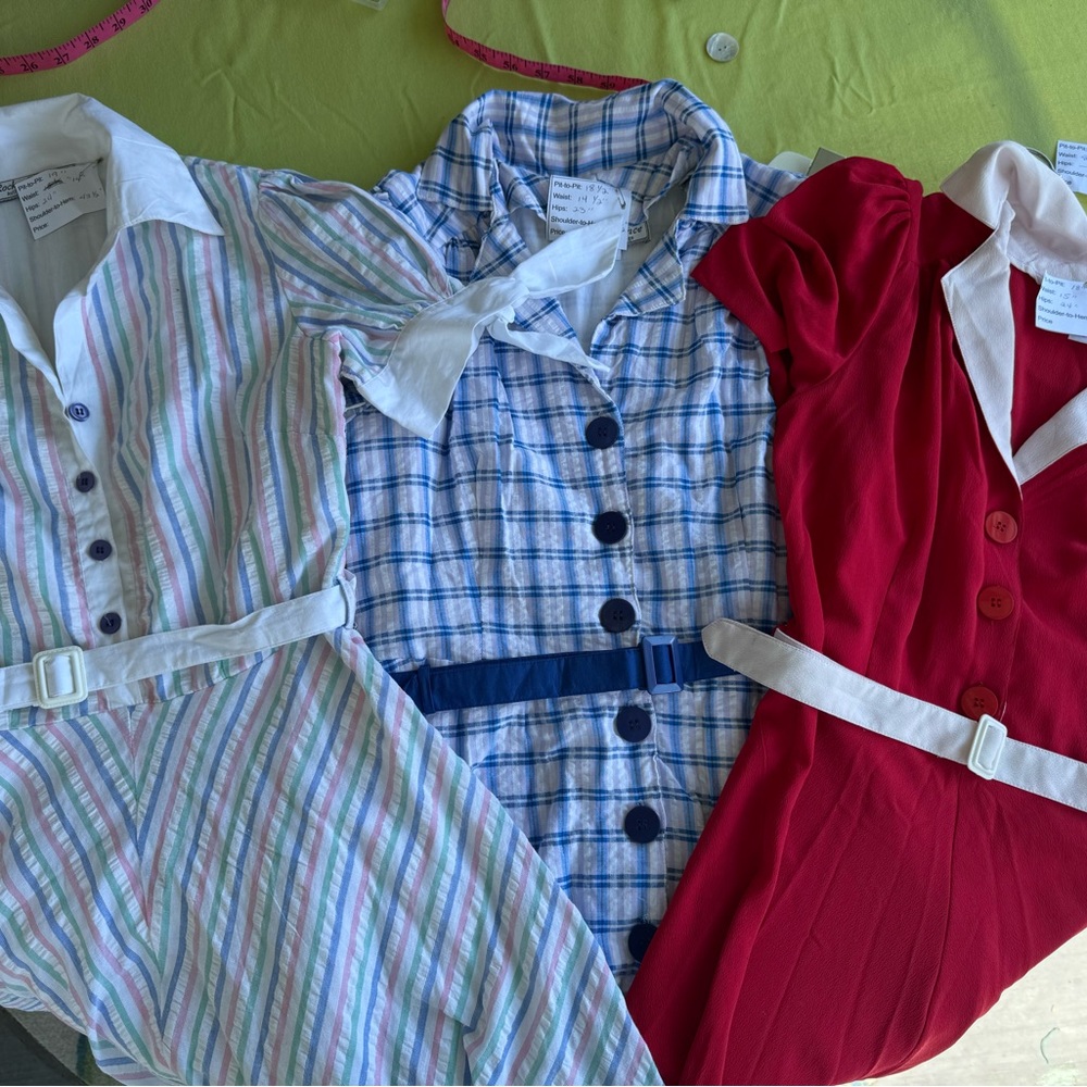Rock n Romance Vintage Day Dresses with Belts - Lot of 3